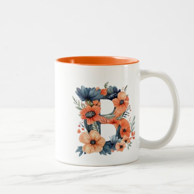 Tasse 2 Couleurs B Alphabet Lettre Design Cup (Droit)