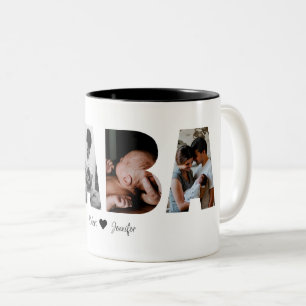 Tasse 2 Couleurs Baba Photo Collage Fête des pères cadeau ou grand-
