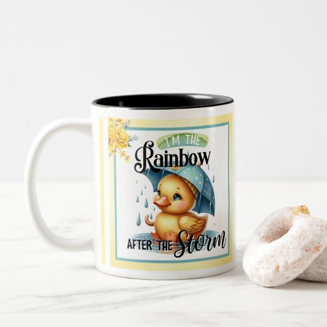 Tasse 2 Couleurs Baby shower de canard en caoutchouc (Avec donut)