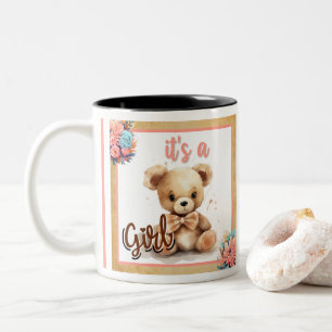 Tasse 2 Couleurs Baby shower Ours rose Boho