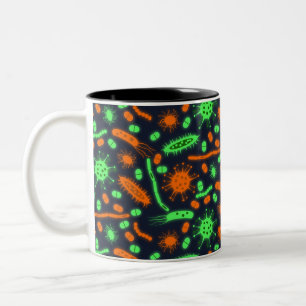 Tasse 2 Couleurs Bactérie lumineuse Micro-organisme orange vert tox
