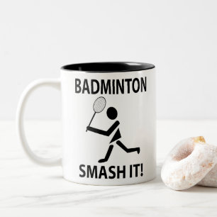 Tasse 2 Couleurs Badminton Smash It Coach Joueur de l'équipe Badmin