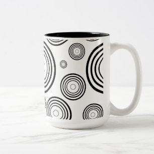 Tasse 2 Couleurs Bagues simples en noir et blanc