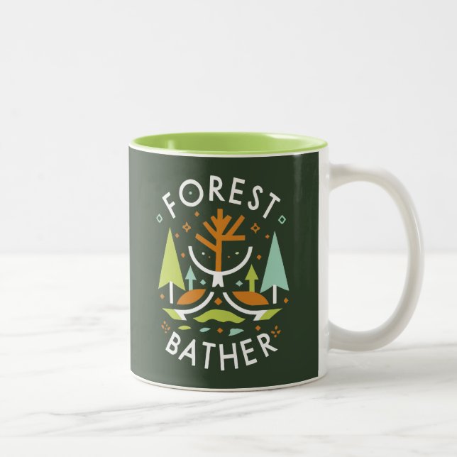 Tasse 2 Couleurs Baigneuse de forêt cubiste (Droit)