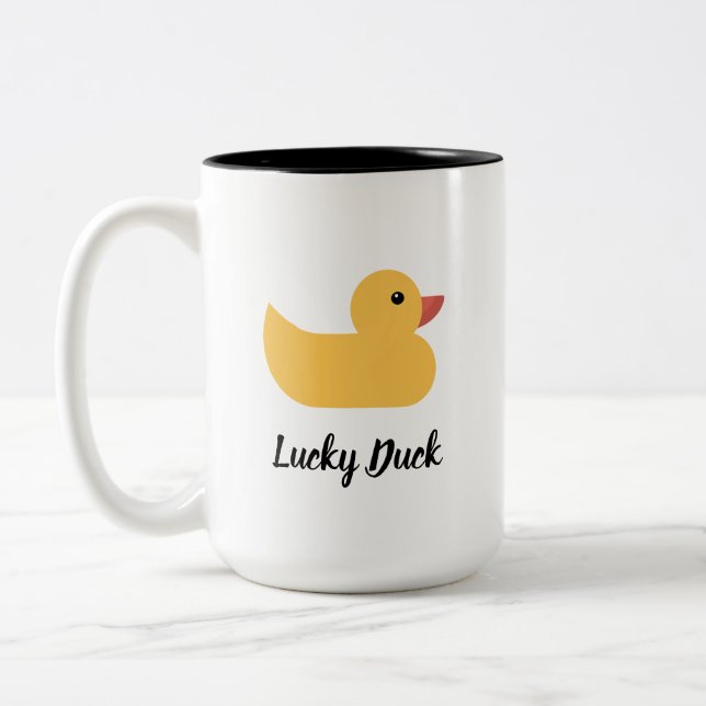 Tasse 2 Couleurs Bain de canard en caoutchouc jaune Lucky Canard (Gauche)