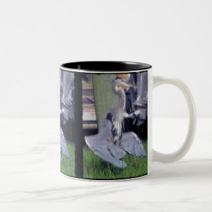 Tasse 2 Couleurs Bain de soleil au grand héron bleu