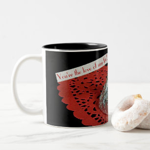 Tasse 2 Couleurs Baiser de bonbons avec message d'amour