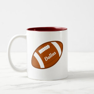 Tasse 2 Couleurs Bal de football américain personnalisé