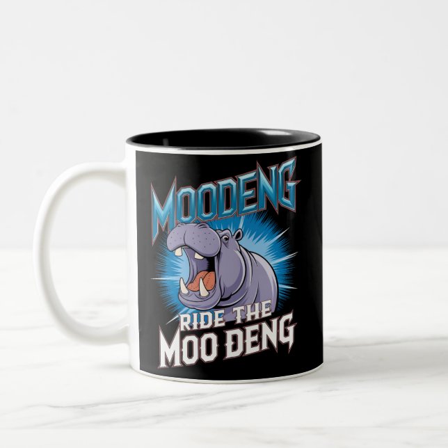 Tasse 2 Couleurs Balade à dos d'hippopotame MOO DENG The MOO DENG (Gauche)