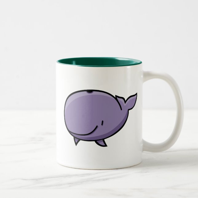 Tasse 2 Couleurs Baleine de bande dessinée (Droit)