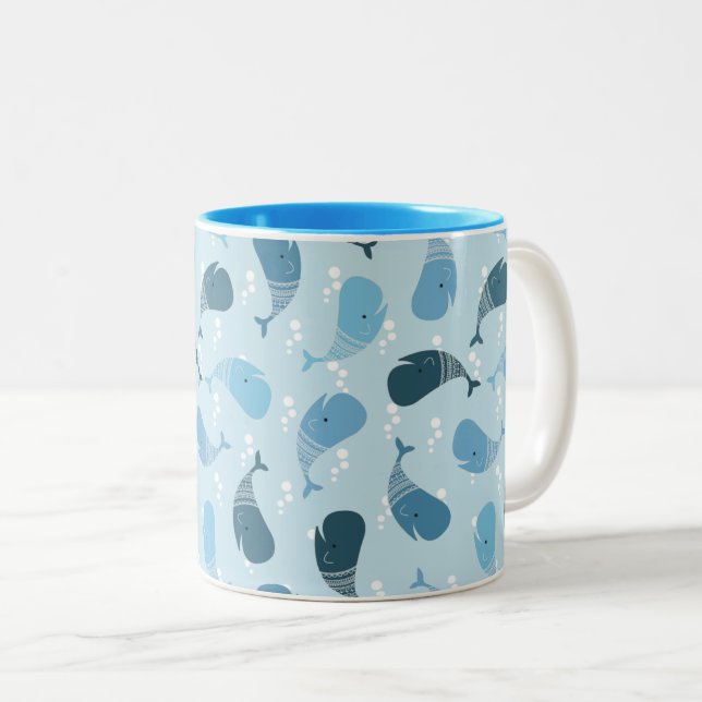 Tasse 2 Couleurs Baleines (Devant droit)