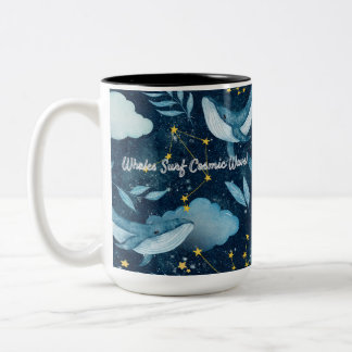 Tasse 2 Couleurs Baleines Surf Vagues cosmiques Design Constellatio