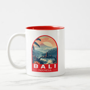 Tasse 2 Couleurs Bali Indonésie Travel Art Vintage