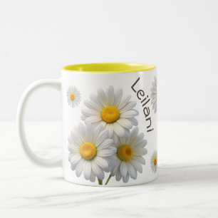 Tasse 2 Couleurs Balises personnalisées blanc et jaune