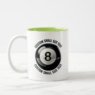 Tasse 2 Couleurs Balle 8 & Petit Texte VERT CITRON 325ml Personnali