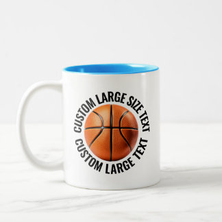 Tasse 2 Couleurs Balle de basket-ball & Grand texte BLEU CLAIR 325m