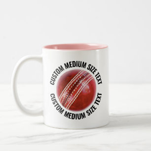 Tasse 2 Couleurs Balle de cricket & Texte Moyen ROSE 312g Personnal