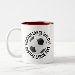 Tasse 2 Couleurs Balle de Football & Grand Texte MAROON 11oz Person