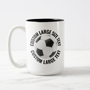 Tasse 2 Couleurs Balle de Football & Grand Texte NOIR 15oz Personna
