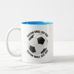 Tasse 2 Couleurs Balle de Football & Petit Texte BLEU CLAIR 325ml P