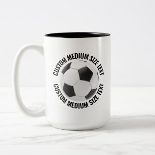 Tasse 2 Couleurs Balle de Football & Texte Moyen NOIR 15oz Personna