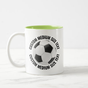 Tasse 2 Couleurs Balle de Football & Texte Moyen VERT CITRON 325g P