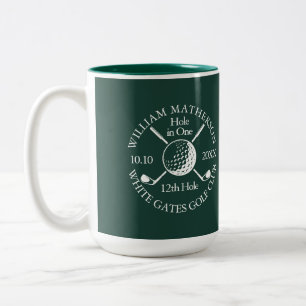 Tasse 2 Couleurs Balle de golf et clubs personnalisés Emerald Hole 