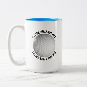 Tasse 2 Couleurs Balle de Golf & Petit Texte BLEU CLAIR 425ml Perso
