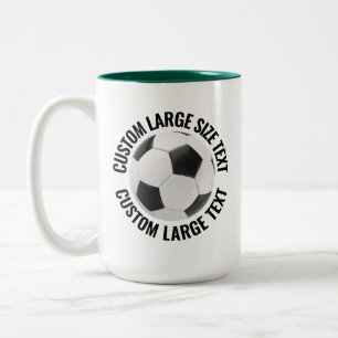 Tasse 2 Couleurs Balle de Soccer & Grand Texte VERT CHASSEUR 15oz S