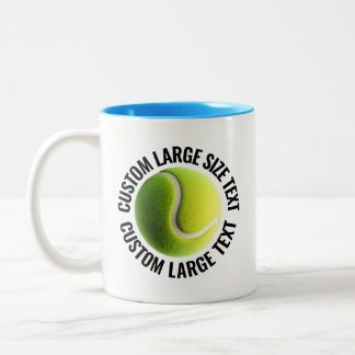 Tasse 2 Couleurs Balle de Tennis & Grand Texte BLEU CLAIR 325ml Per