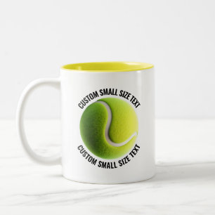 Tasse 2 Couleurs Balle de Tennis & Petit Texte JAUNE 325g Personnal