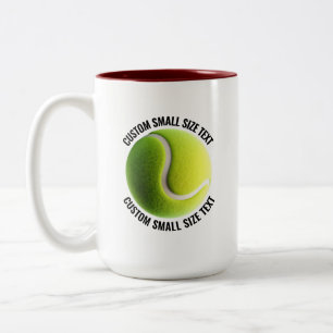 Tasse 2 Couleurs Balle de Tennis & Petit Texte MAROON 15oz Sur mesu
