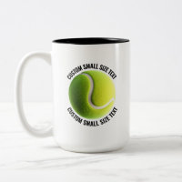 Balle de Tennis & Petit Texte NOIR 15oz Personnali