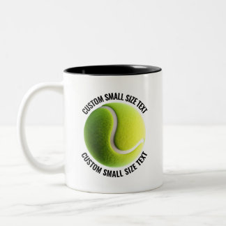 Tasse 2 Couleurs Balle de Tennis & Petit Texte NOIR 325ml Personnal
