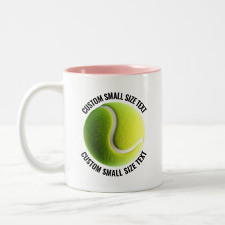 Tasse 2 Couleurs Balle de Tennis & Petit Texte ROSE 325ml Personnal