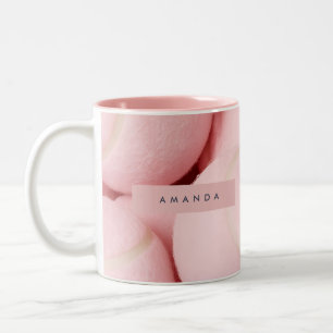Tasse 2 Couleurs Balle de Tennis Rose Pâle Chic Personnalisée