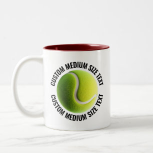 Tasse 2 Couleurs Balle de Tennis & Texte Moyen MAROON 11oz Personna