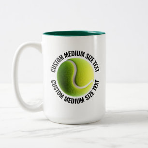 Tasse 2 Couleurs Balle de Tennis & Texte Moyen VERT CHASSEUR 425g P