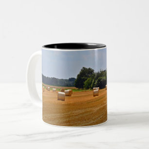 Tasse 2 Couleurs Balles Pittoresques rurales de foin dans un champ