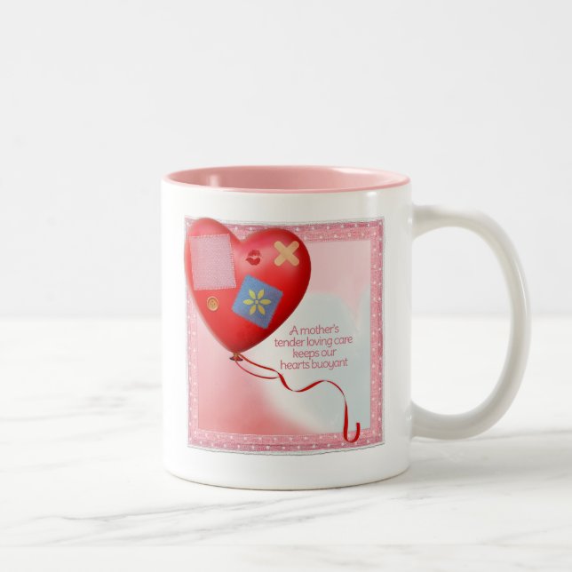 Tasse 2 Couleurs Ballons cardiaques TLC de la mère (Droit)