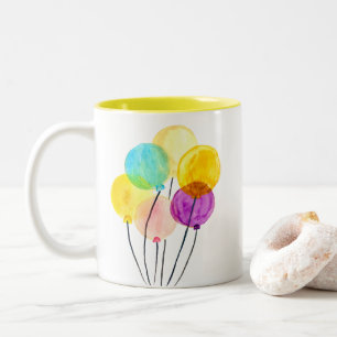 Tasse 2 Couleurs Ballons d'aquarelle pastel mignons