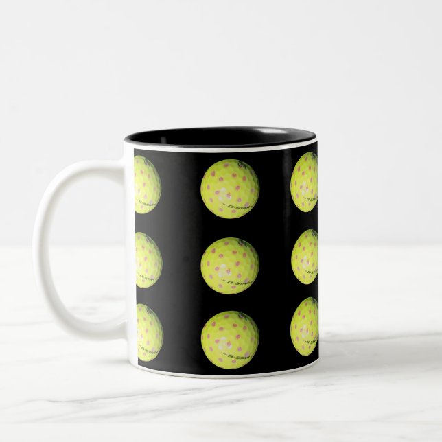 Tasse 2 Couleurs Ballons De Golf Jaune Sur Noir, (Gauche)