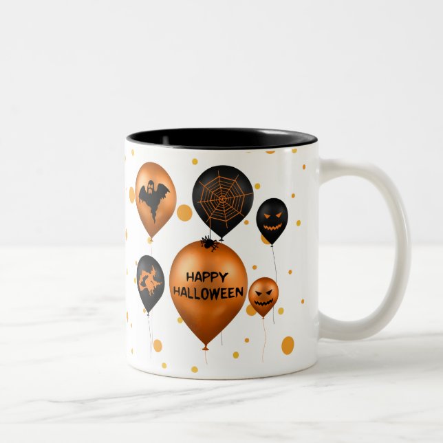 Tasse 2 Couleurs Balloons pour fête d'Halloween joyeuse (Droit)