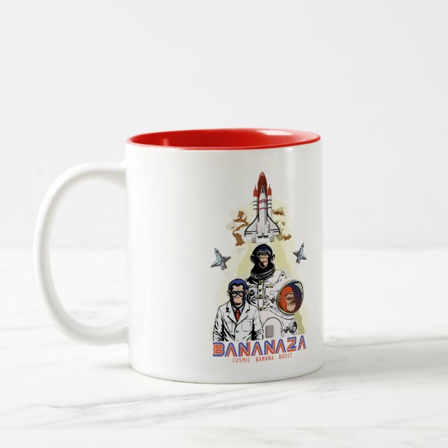 Tasse 2 Couleurs BANANAZA : Équipe de singes de l'espace (Gauche)