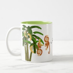 Tasse 2 Couleurs Bananes de singe vert