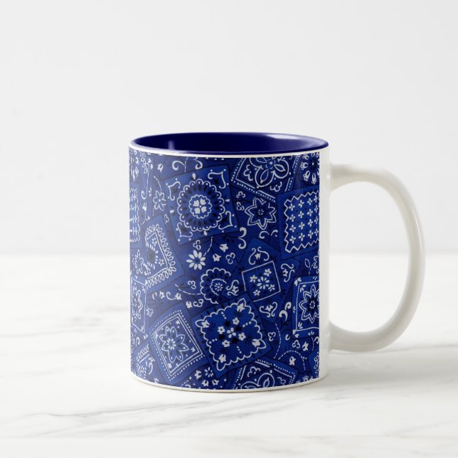 Tasse 2 Couleurs Bandana bleu (Droit)