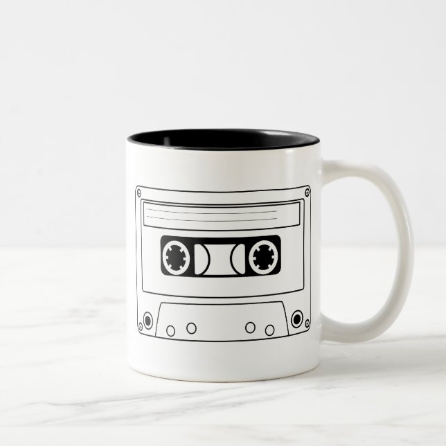 Tasse 2 Couleurs Bande cassette rétro musique grunge (Droit)