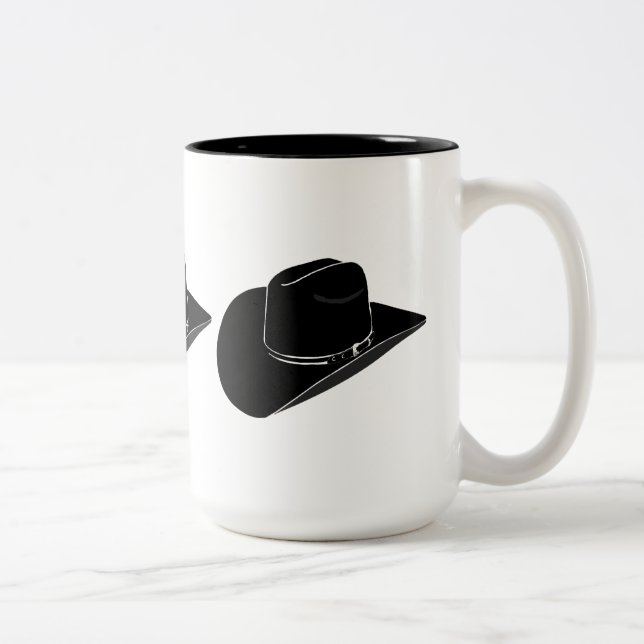 Tasse 2 Couleurs Bande de café casquette de cowboy noir (Droit)