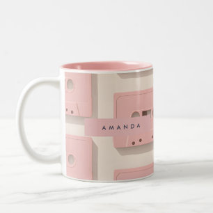 Tasse 2 Couleurs Bande de cassette Retro Pastel personnalisée Vinta