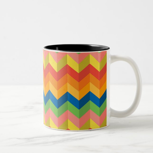 Tasse 2 Couleurs bande de zigzag (Droit)